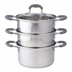 Davis & Waddell Essentials 3 Tier Stainless Steel Steamer Set