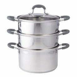 Davis & Waddell Essentials 3 Tier Stainless Steel Steamer Set