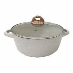 Smith & Nobel White Grey Granite Diecast Casserole 28cm