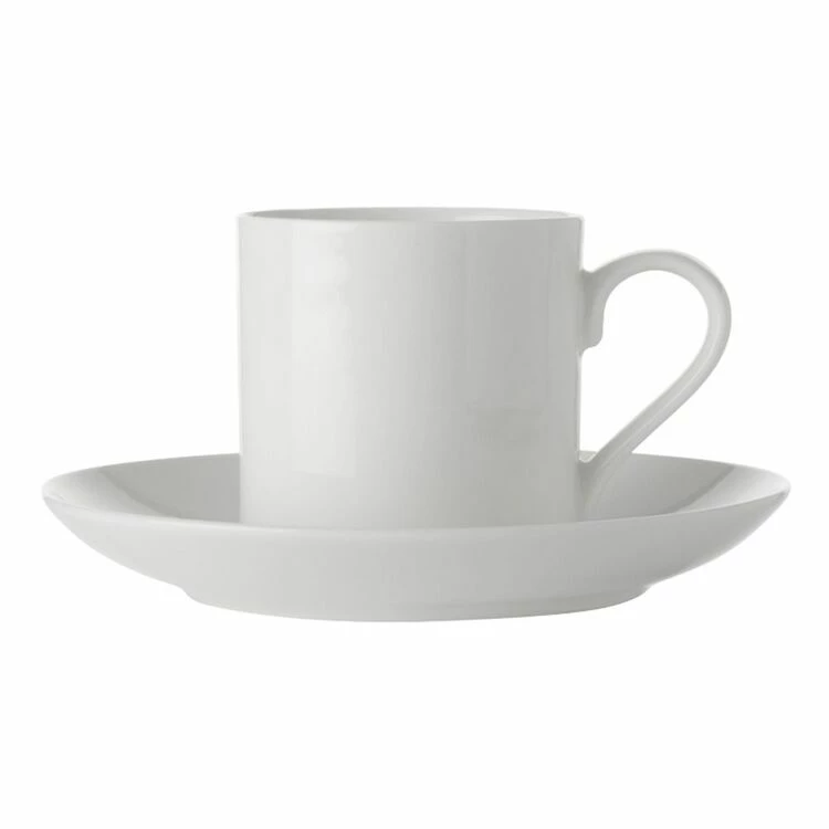 Maxwell & Williams White Basics Demi Strat Cup And Saucer 100mL 1 Maxwell & Williams White Basics Demi Strat Cup And Saucer 100mL