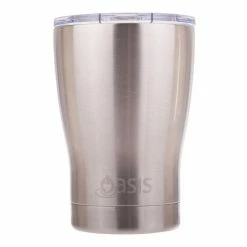 Oasis 340mL Stainless Steel Coffee Cup With Lid - Silver