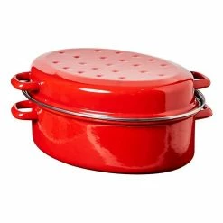 Bialetti Enamel Oval Roaster 7.5L Red