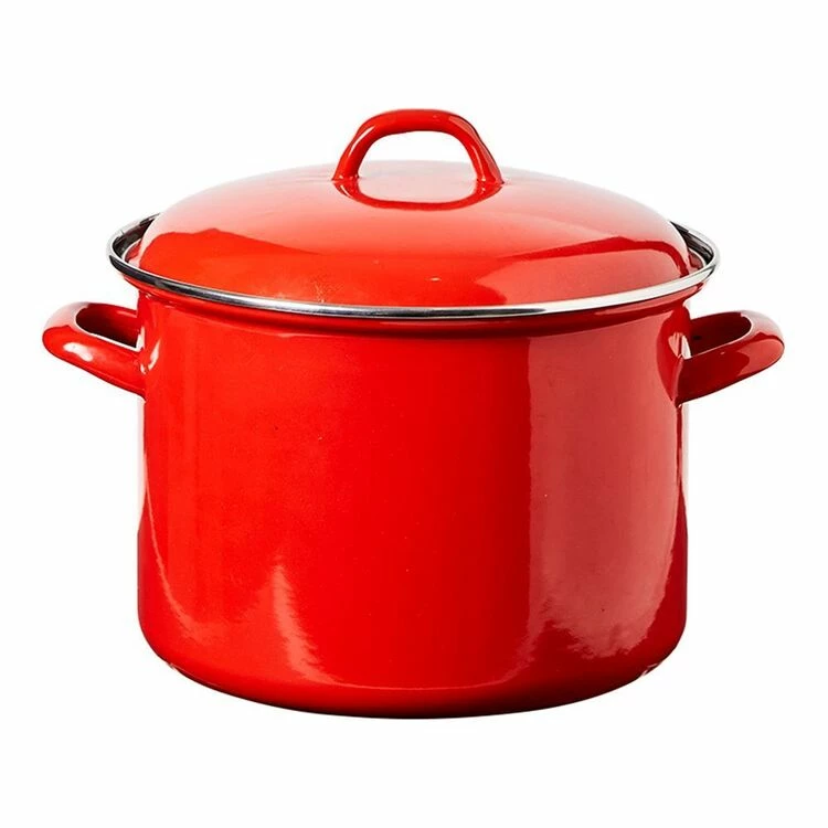 Bialetti Enamel Stock Pot 24cm 7.5L Red 1 Bialetti Enamel Stock Pot 24cm 7.5L Red