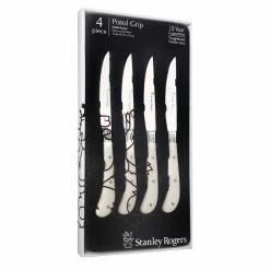 Stanley Rogers Pistol Grip 4-Piece Artisan Steak Knife Set Cream