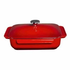 Smith & Nobel Cast Iron Roaster With Lid Red