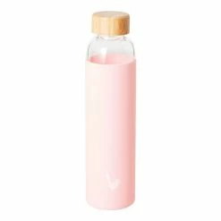 Mozi 600mL Glass Bottle With Silicone Wrap Pink