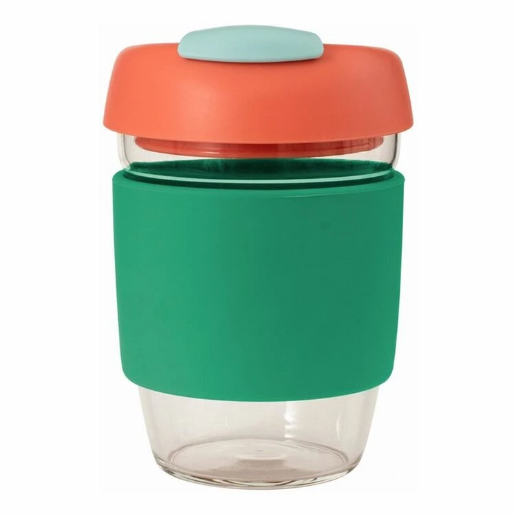 Avanti Go Cup Glass 296ml Green/Coral/Seafoam 1 Avanti Go Cup Glass 296ml Green/Coral/Seafoam