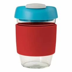 Avanti Go Cup Glass 296ml Red/Aqua/Grey