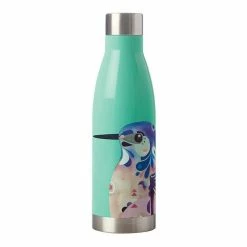 Maxwell & Williams Pete Cromer Double Wall Bottle 500mL Azure Kingfisher