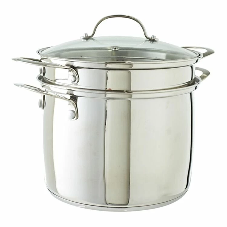 Swiss Diamond Premium Steel Pasta Pot With Lid 24cm 1 Swiss Diamond Premium Steel Pasta Pot With Lid 24cm
