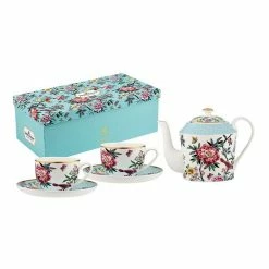 Ashdene Jardin Peony 3-Piece Teapot + Teacup Set