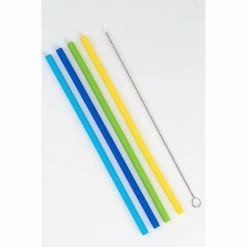 Smith & Nobel Silicone Straw Set With Brush 4 Pack