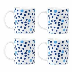 Soren Polka 4-Piece Mug Set Blue