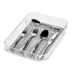 Madesmart Clear Soft Grip 5-Compartment Tray - Grey