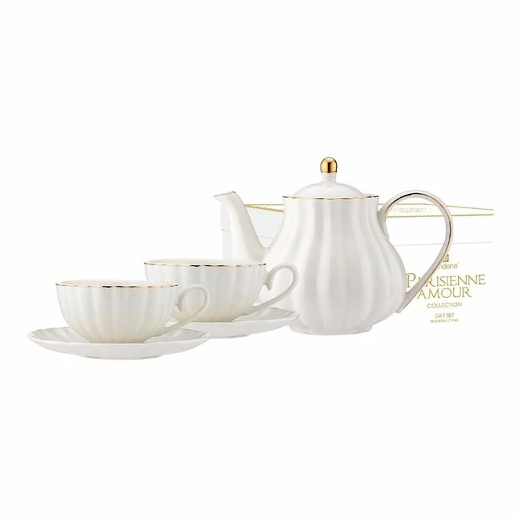 Ashdene Parisienne Amour Teapot + 2-Piece Teacup Set 1 Ashdene Parisienne Amour Teapot + 2-Piece Teacup Set