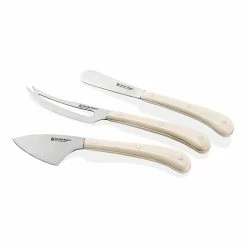 Stanley Rogers Pistol Grip 3-Piece Cheese Knife Set Cream