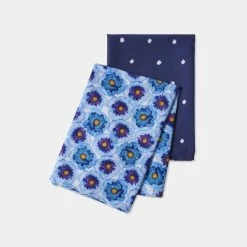 Mozi Blue Pansy Tea Towel Pack