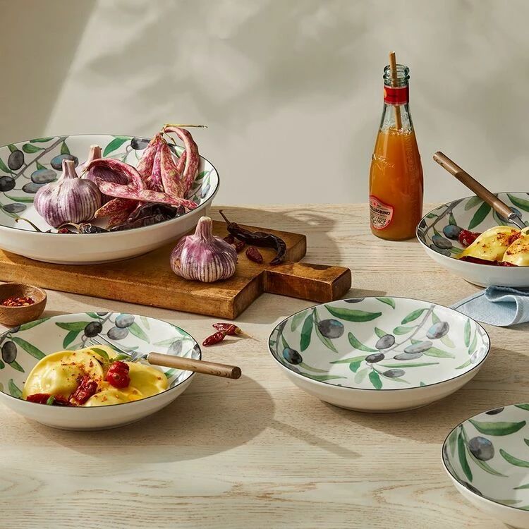 Casa Domani 5-Piece Italiana Coupe Pasta Set Olives Gift Boxed 1 Casa Domani 5-Piece Italiana Coupe Pasta Set Olives Gift Boxed