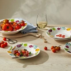 Casa Domani 5-Piece Italiana Rim Pasta Set Spring Vegetables Gift Boxed