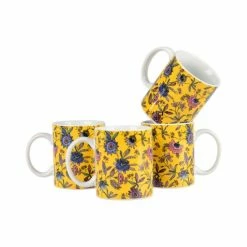 Soren Golden Floral Mug 4 Pack