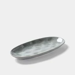 St Clare Oval Platter 35x17cm Reactive Grey