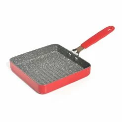 Bialetti Petravera Mini Square Grill Pan 14.5cm Red