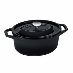 Swiss Diamond Cast Au Four Oval Black Casserole 29cm