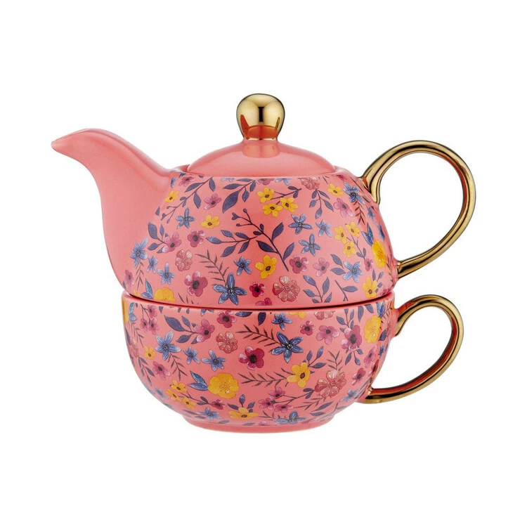 Ashdene Flowering Fields Peach Tea For One Teapot 1 Ashdene Flowering Fields Peach Tea For One Teapot